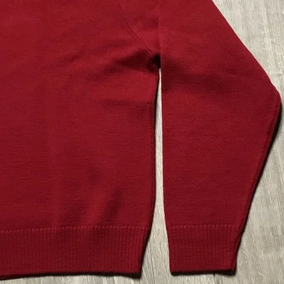 Women's Miss Pendleton 100% Virgin Wool Turtleneck Sweater Red Size Large - Picture 9 of 11